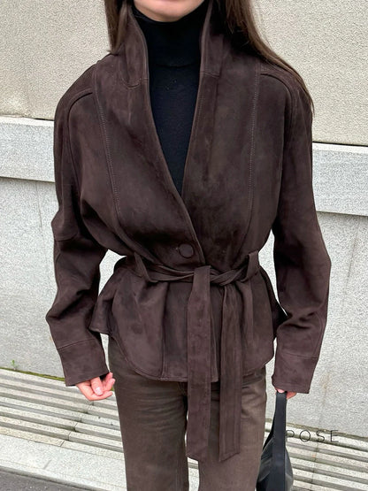 Novella Suede Belted Jacket