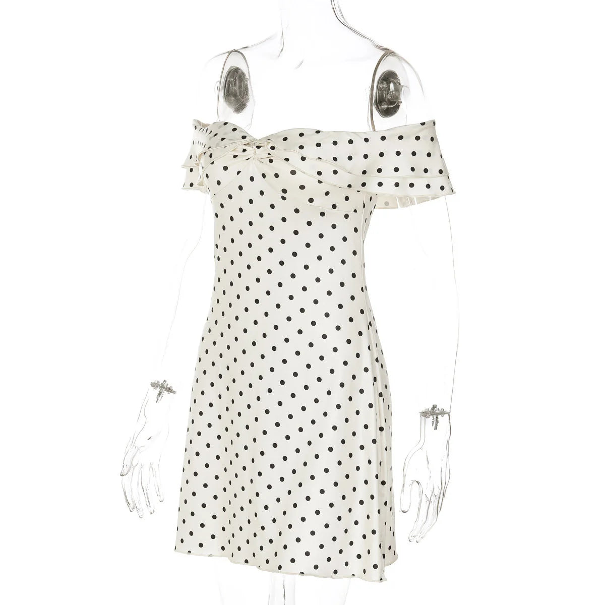 Polka Dot Off-Shoulder Mini Dress