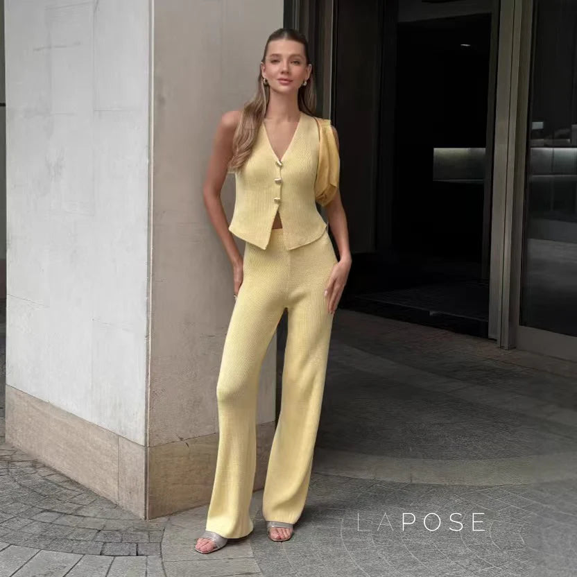 Raylee Knit V-Neck Pant Set