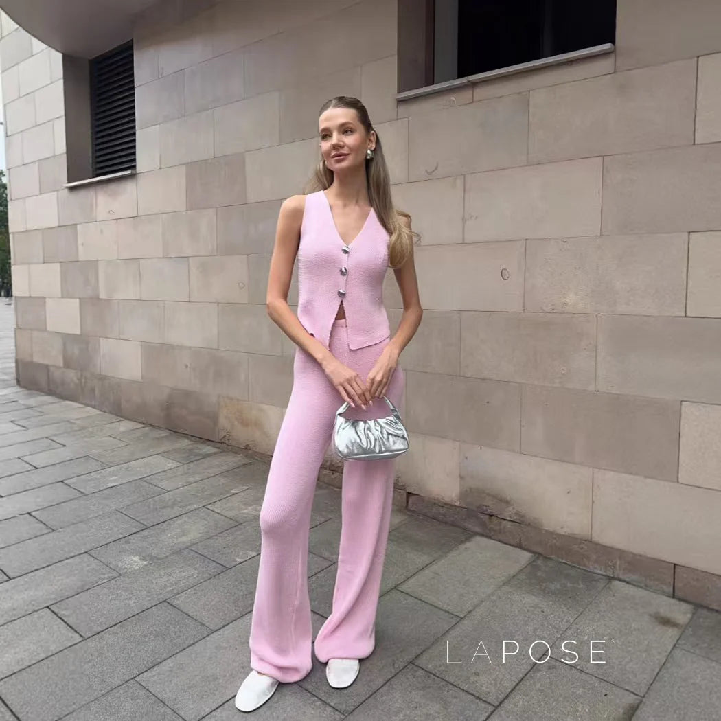 Raylee Knit V-Neck Pant Set