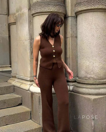 Raylee Knit V-Neck Pant Set