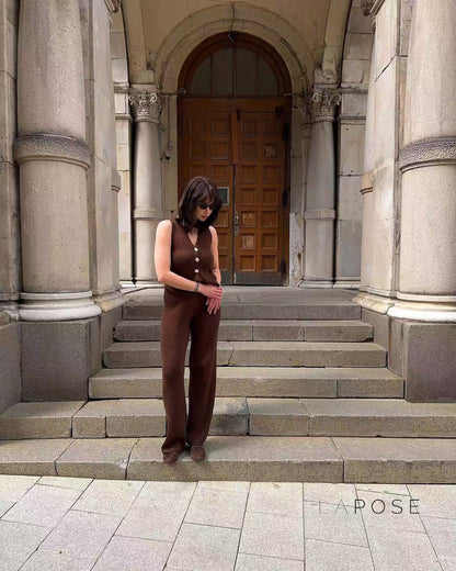 Raylee Knit V-Neck Pant Set