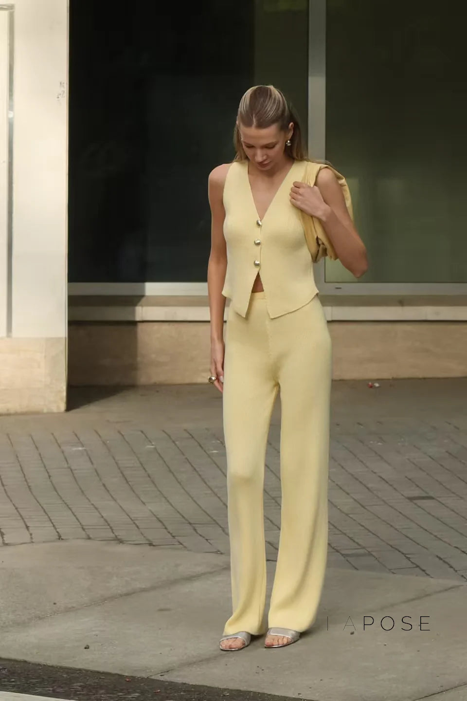 Raylee Knit V-Neck Pant Set