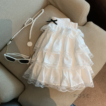 Reagen Tiered Bow Mini Skirt
