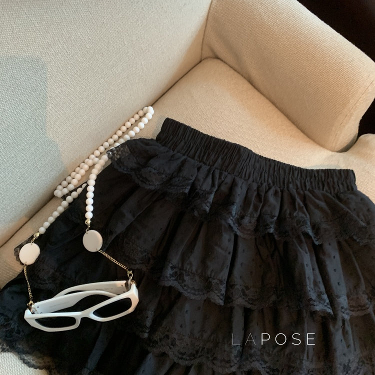 Reagen Tiered Bow Mini Skirt