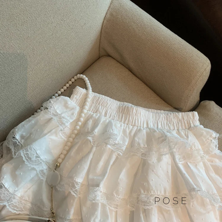 Reagen Tiered Bow Mini Skirt