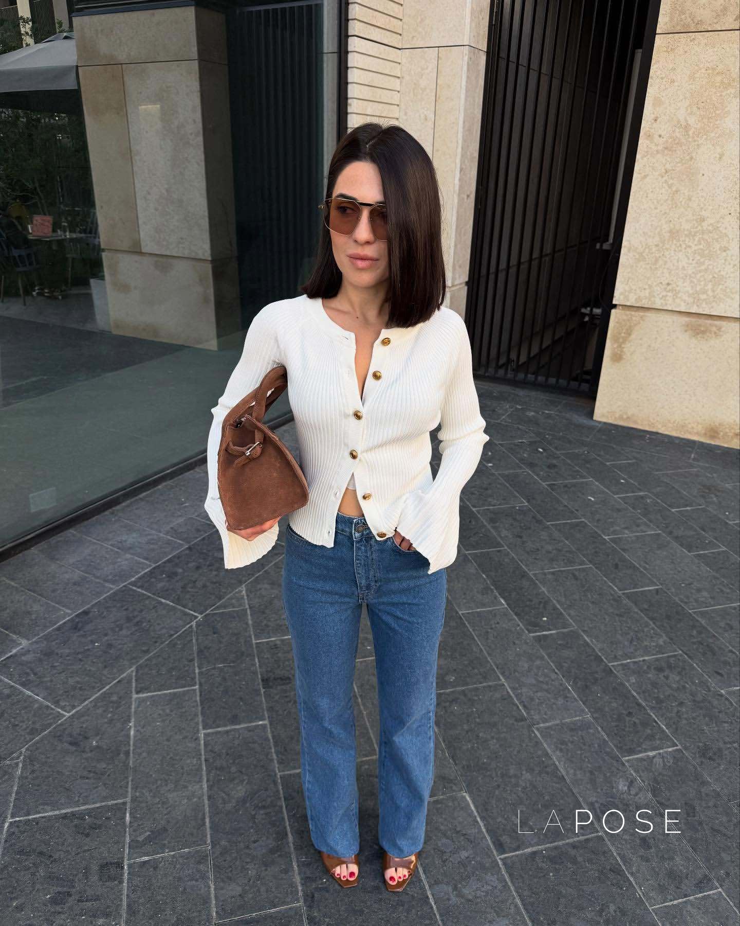 Rey Ribbed Polo Knit Top