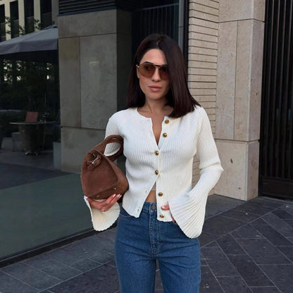Rey Ribbed Polo Knit Top