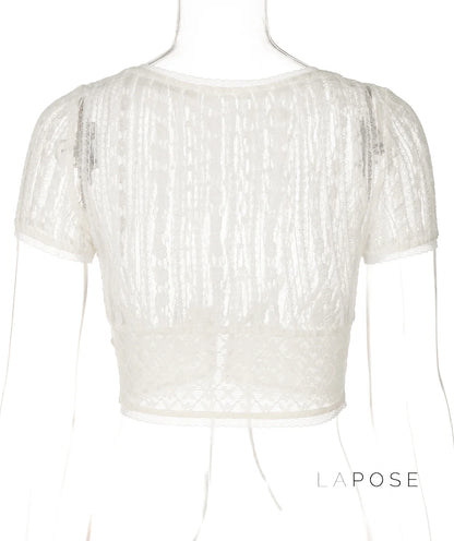 Rylann Lace Button Crop Top