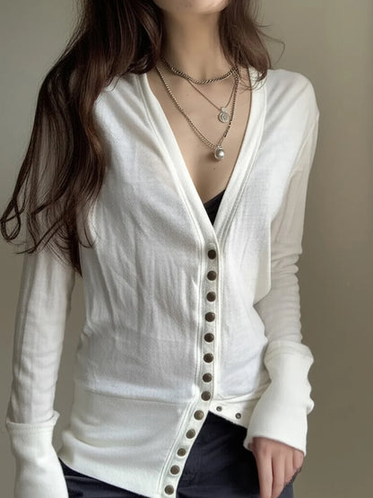 Saachi Button-Up Knit Top