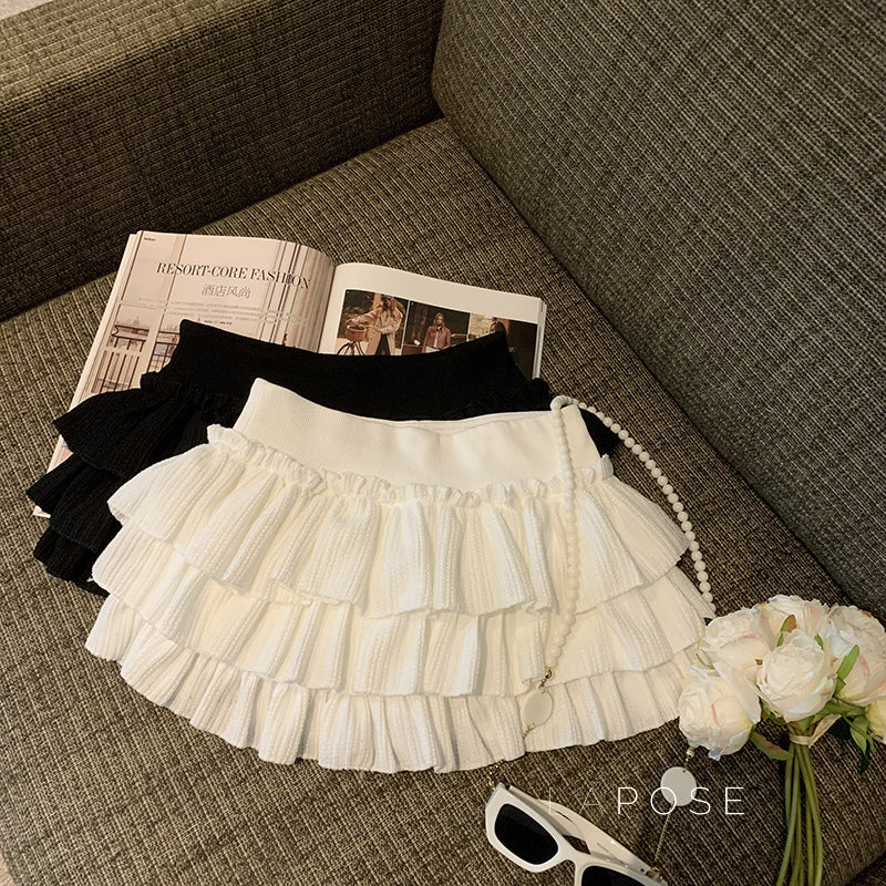 Sania A-Line Tiered Mini Skirt
