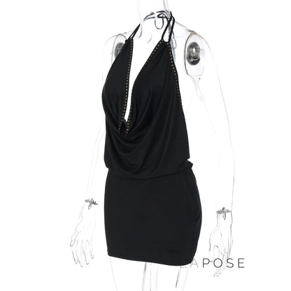 Serina Studded Halter Mini Dress