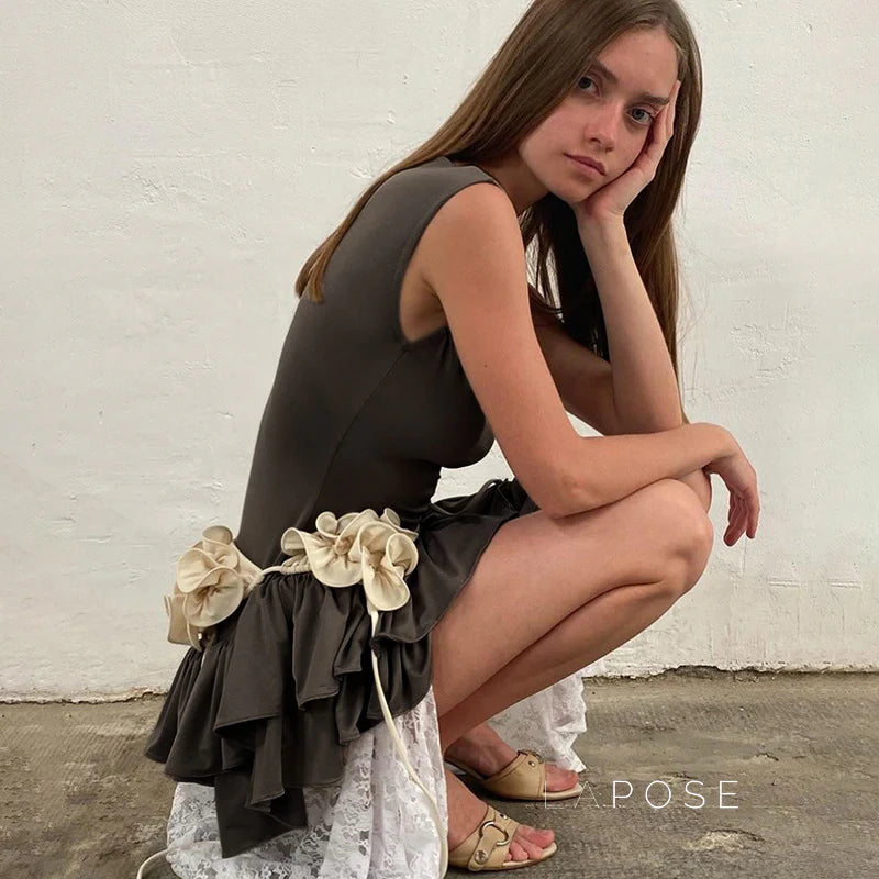 Shae Contrast Floral Mini Dress