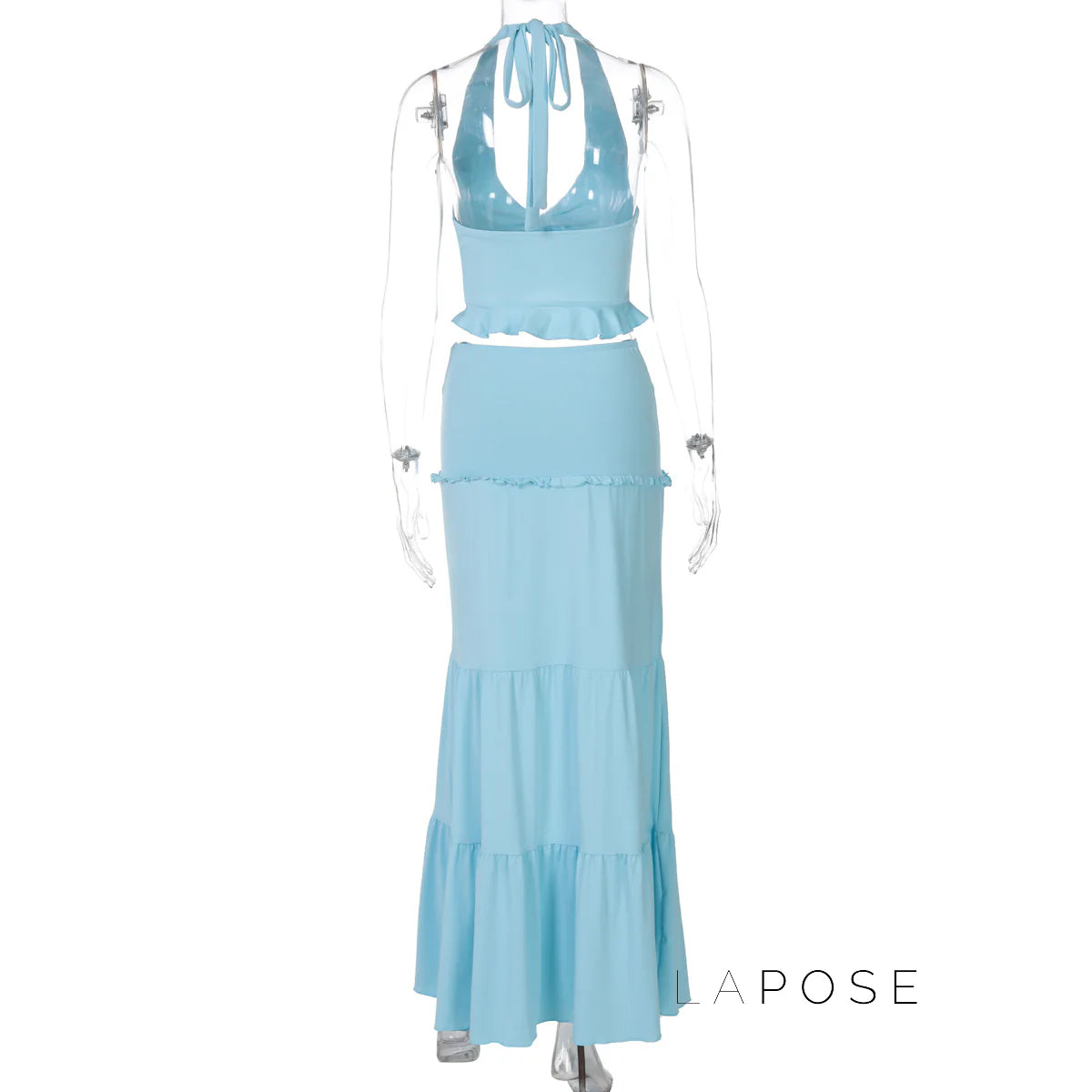 Shawna Twisted Halter Maxi Skirt Set