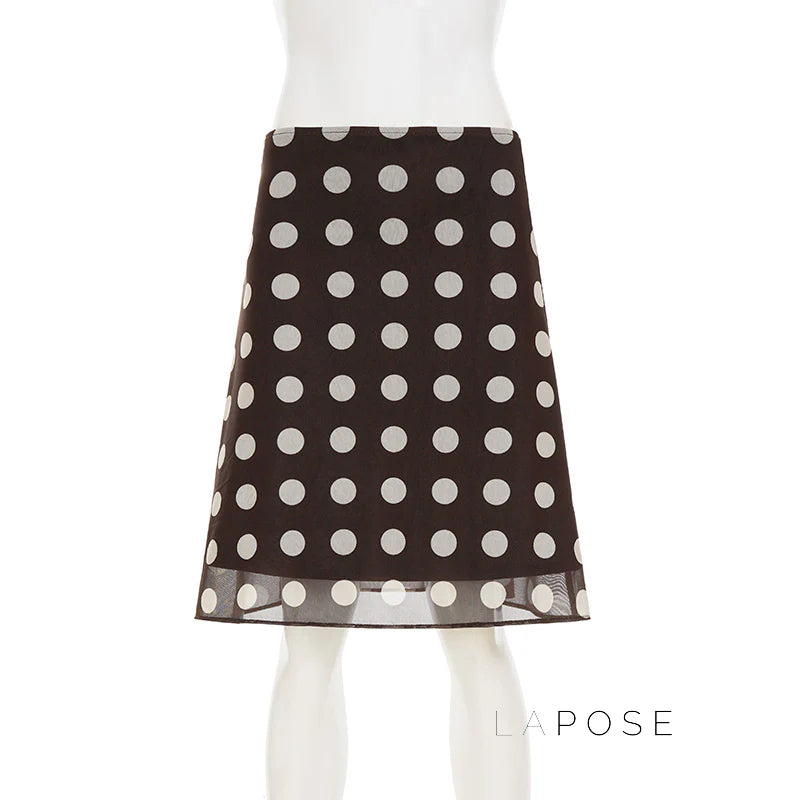 Sia Polka Dot Mesh Skirt