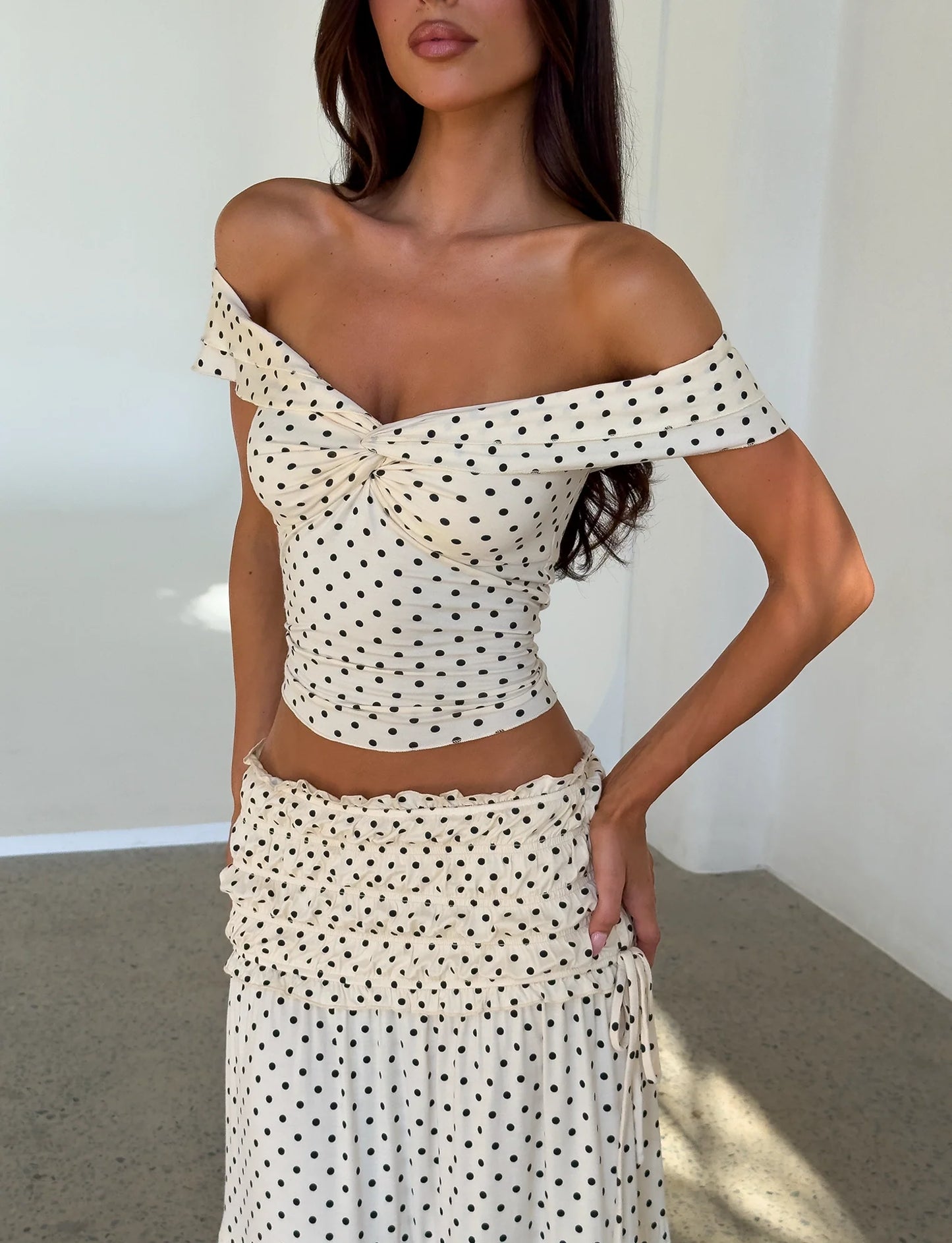 Soleil Polka Dot Ruffle Set
