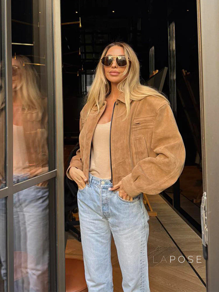Star Lapel Crop Jacket