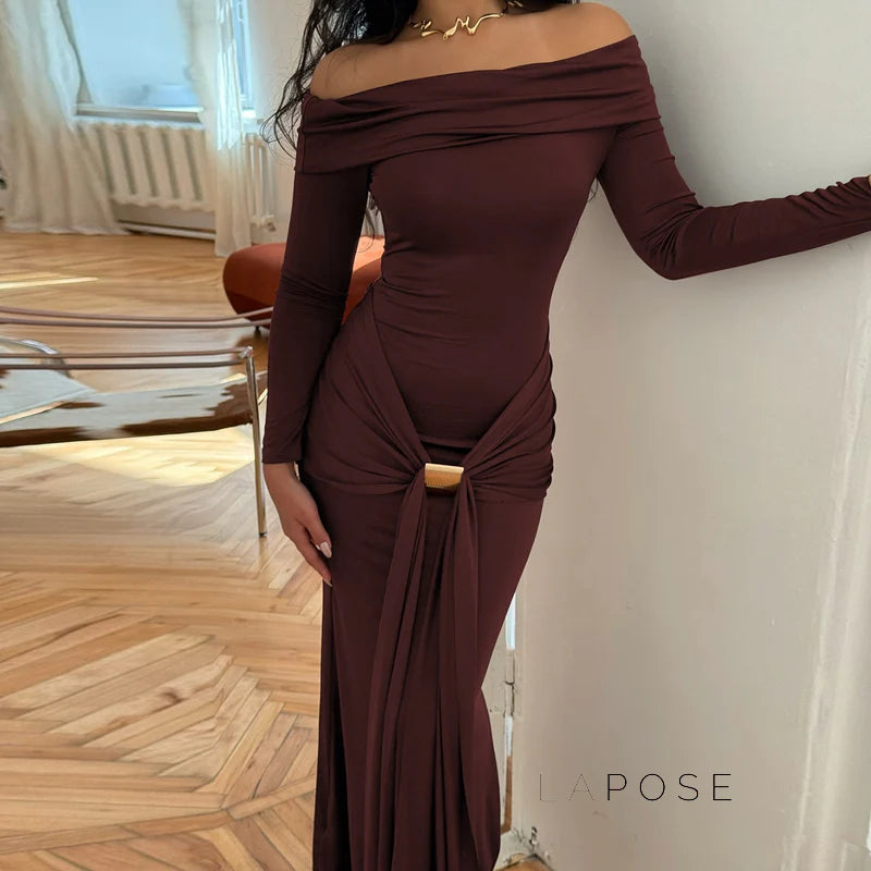 Swara Off-Shoulder Tie Waist Dress
