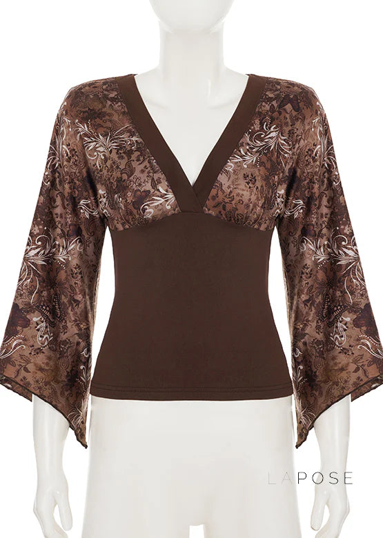 Talaya Floral Bell Sleeve Top