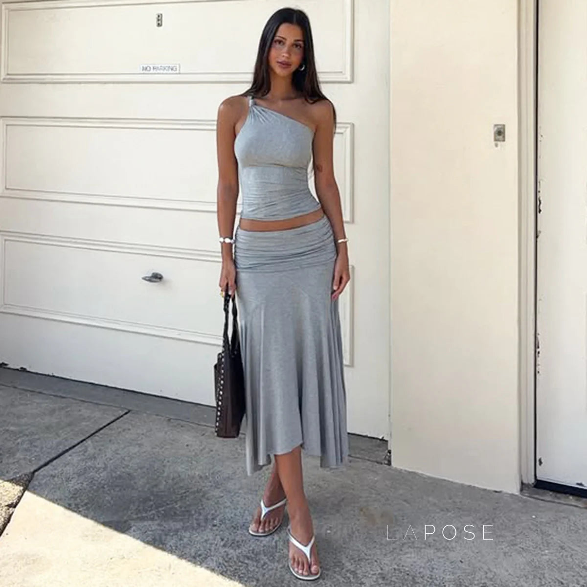 Taryn Ribbed Twist Skirt Set