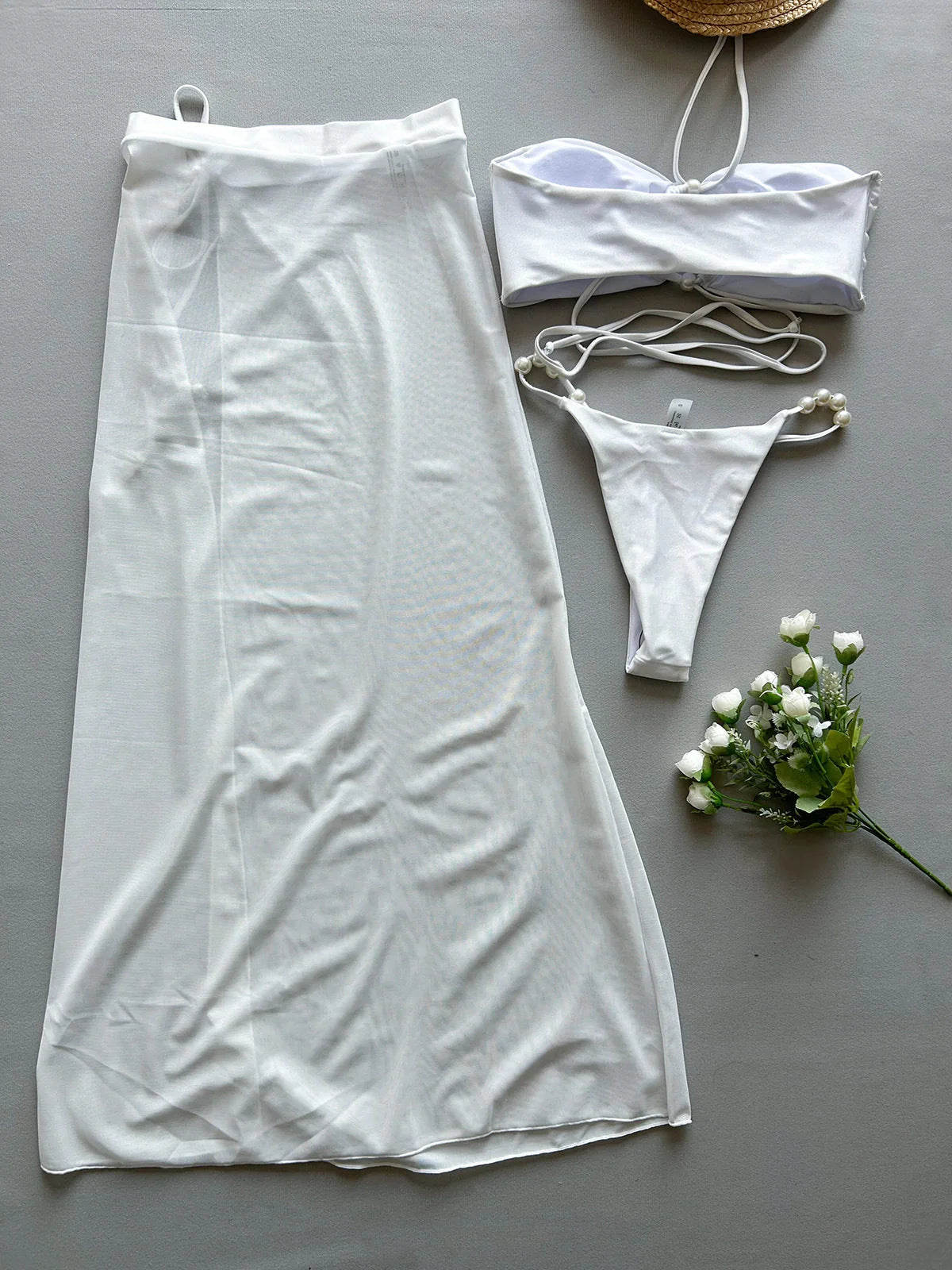 Three-Piece Bikini & Cover-Up Skirt Set