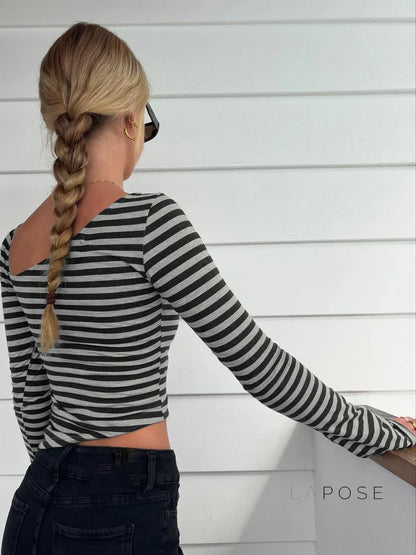 Tinleigh Striped One Shoulder Top