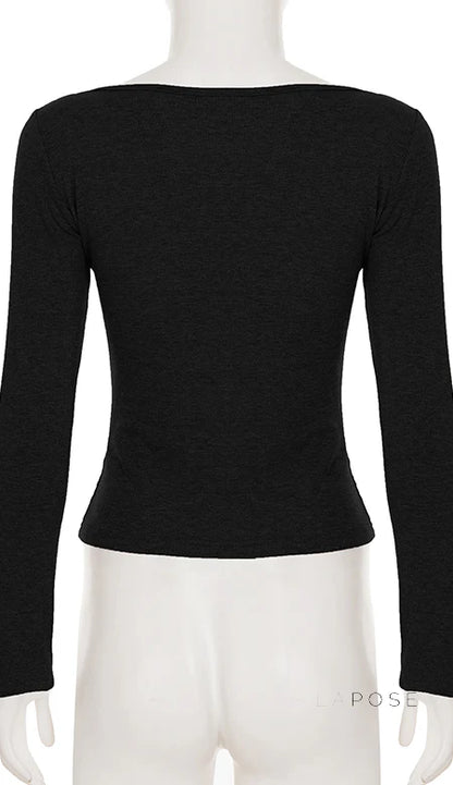 Trista V Neck Knit Sweater Top