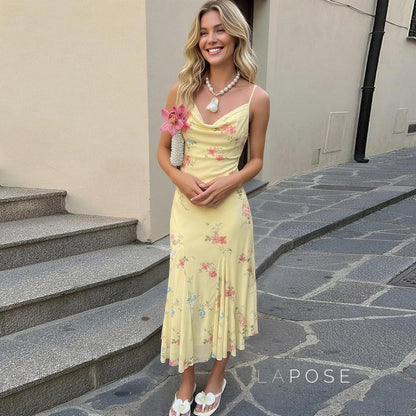 Vanna Botanical Print Maxi Dress