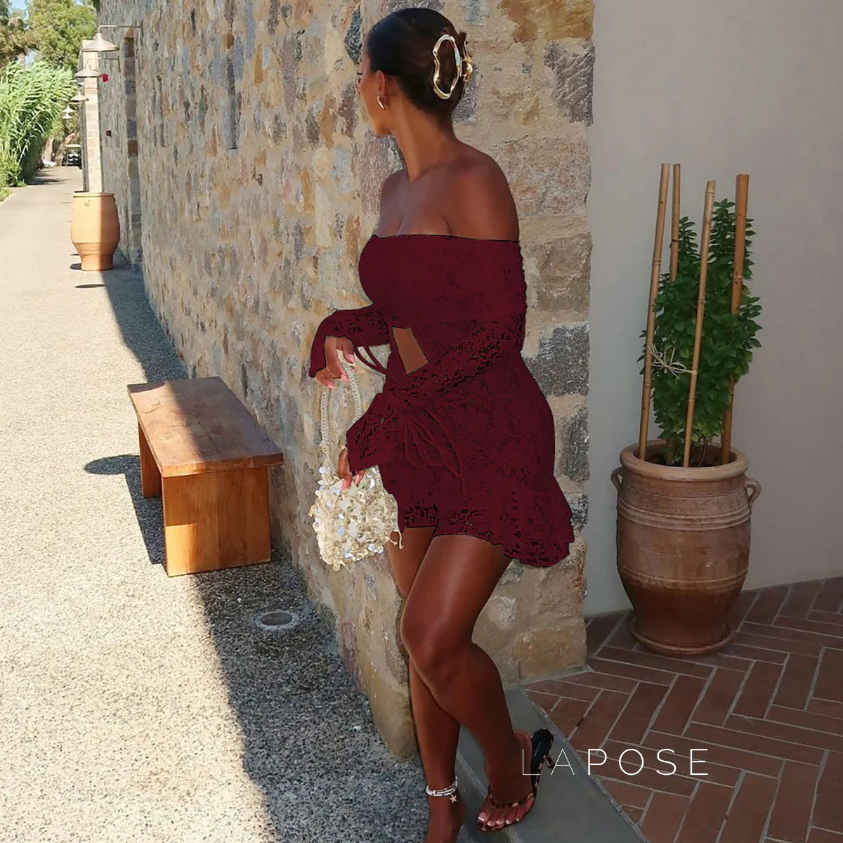 Varnika Off Shoulder Lace Mini Dress