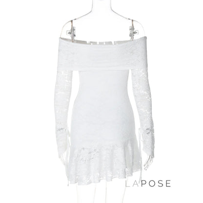 Varnika Off Shoulder Lace Mini Dress