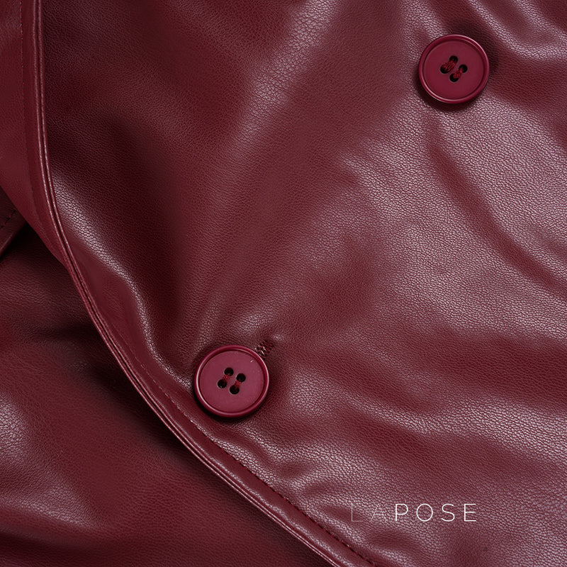Zamiah Red Faux Leather Jacket