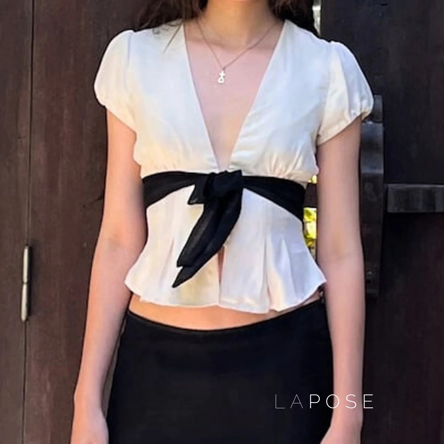 Zehra Puff Sleeve Bow Top