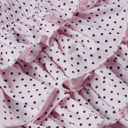 Ziona Polka Dot Ruffle Mini Skirt