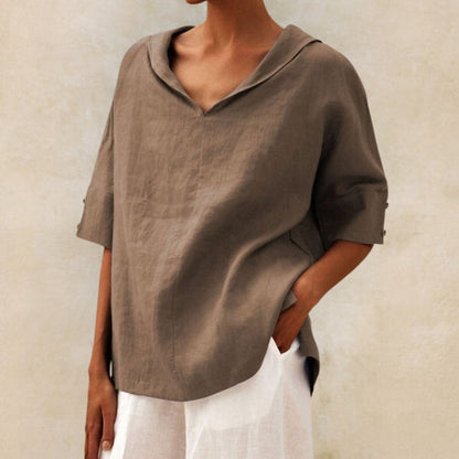 | Women's Spring Relaxed V-Neck Top
