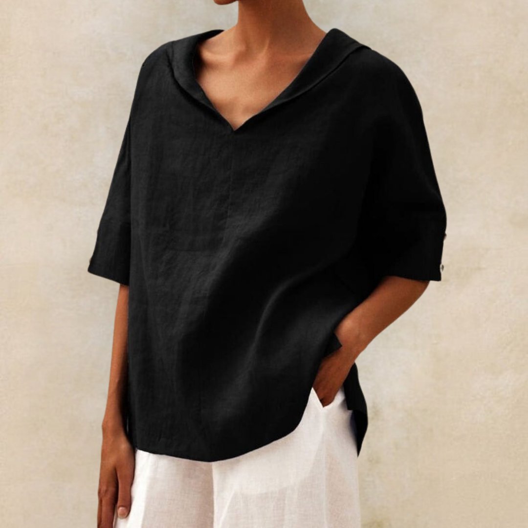 | Women's Spring Relaxed V-Neck Top