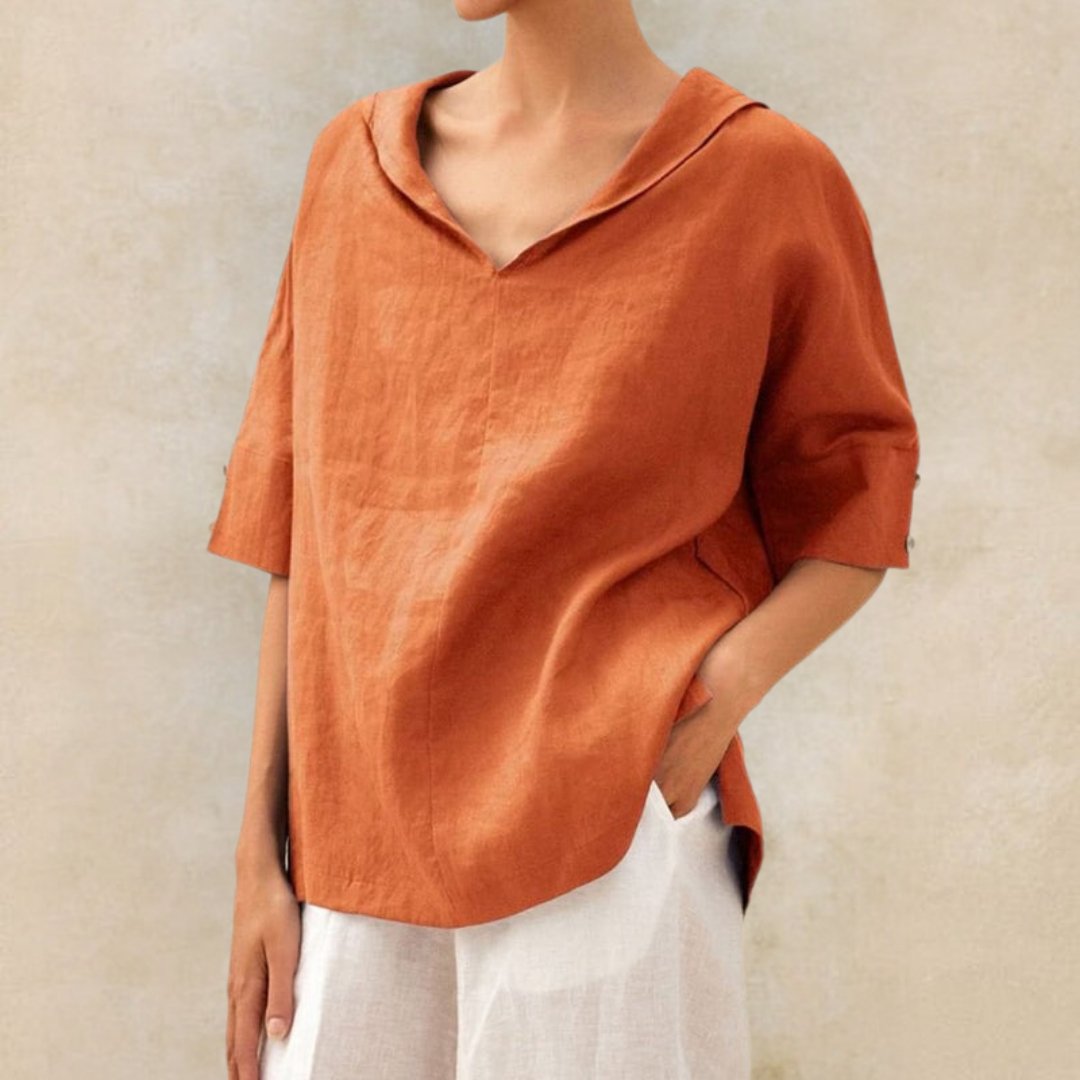 | Women's Spring Relaxed V-Neck Top