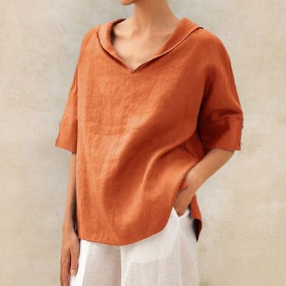 | Women's Spring Relaxed V-Neck Top