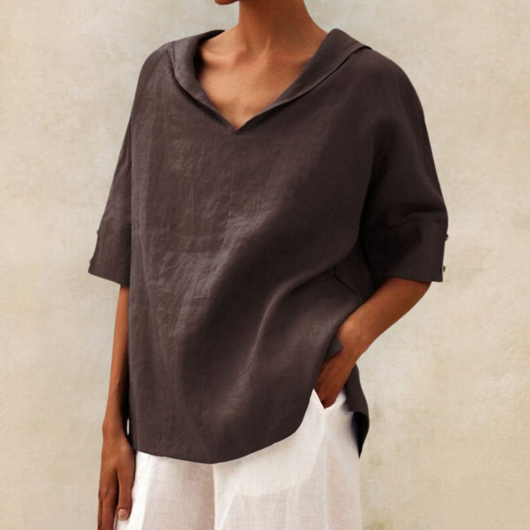 | Women's Spring Relaxed V-Neck Top