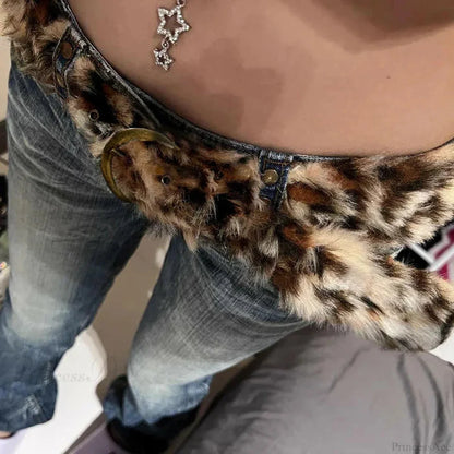 Leopard Pattern Gothic Furry Changeable Strap