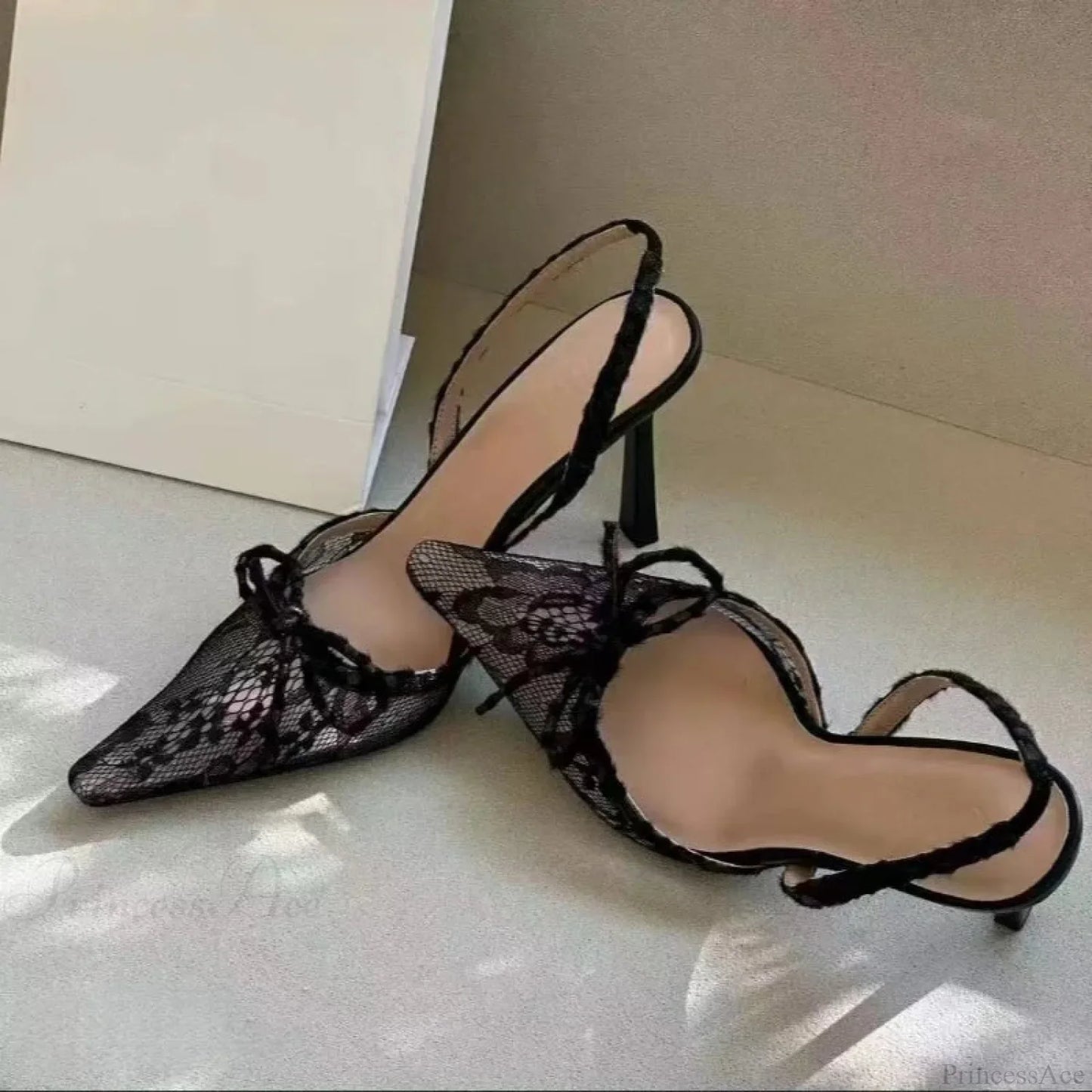 Leopard Pattern Gothic Lace Ribbon Tall Heels Tall Heel