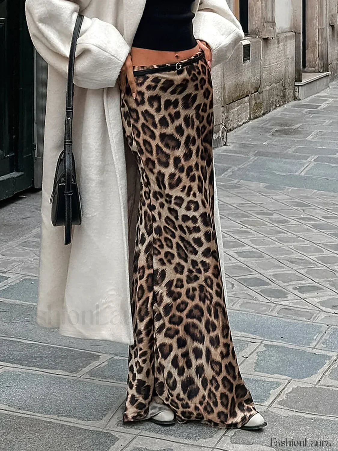 Leopard Print Slim Maxi Skirt