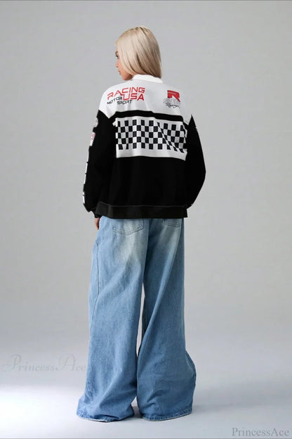 Letter Print Long Sleeve Fashion Jacket