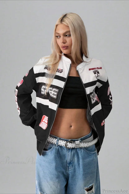 Letter Print Long Sleeve Fashion Jacket