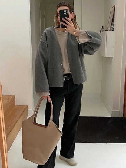 Casual Short Buttoned Pocket Jacket