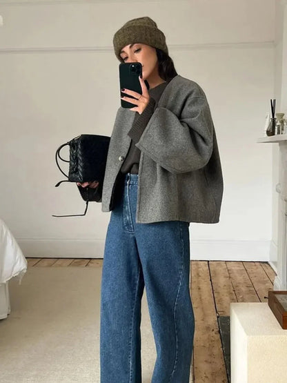 Casual Short Buttoned Pocket Jacket