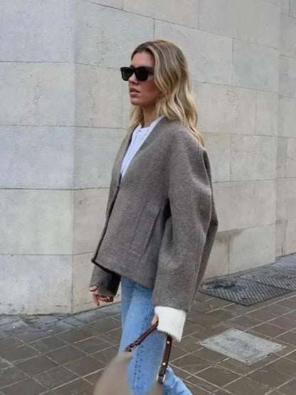 Casual Short Buttoned Pocket Jacket