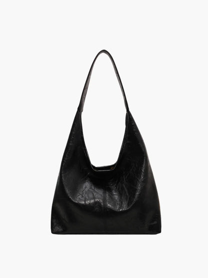 Faux Leather Slouchy Hobo Shoulder Bag