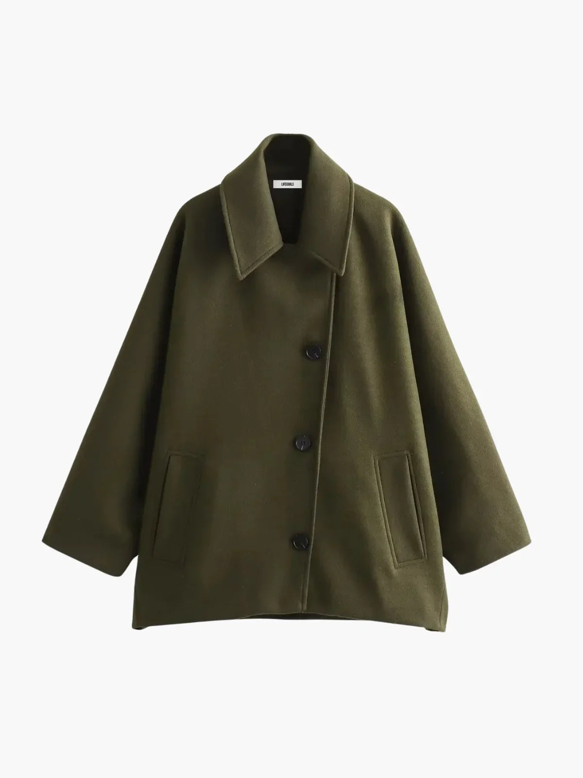 Oversized Turn-Down Collar Wool Jacket