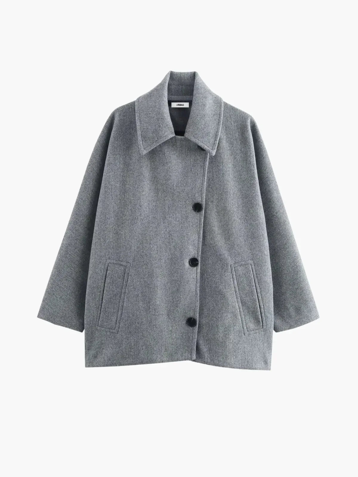 Oversized Turn-Down Collar Wool Jacket