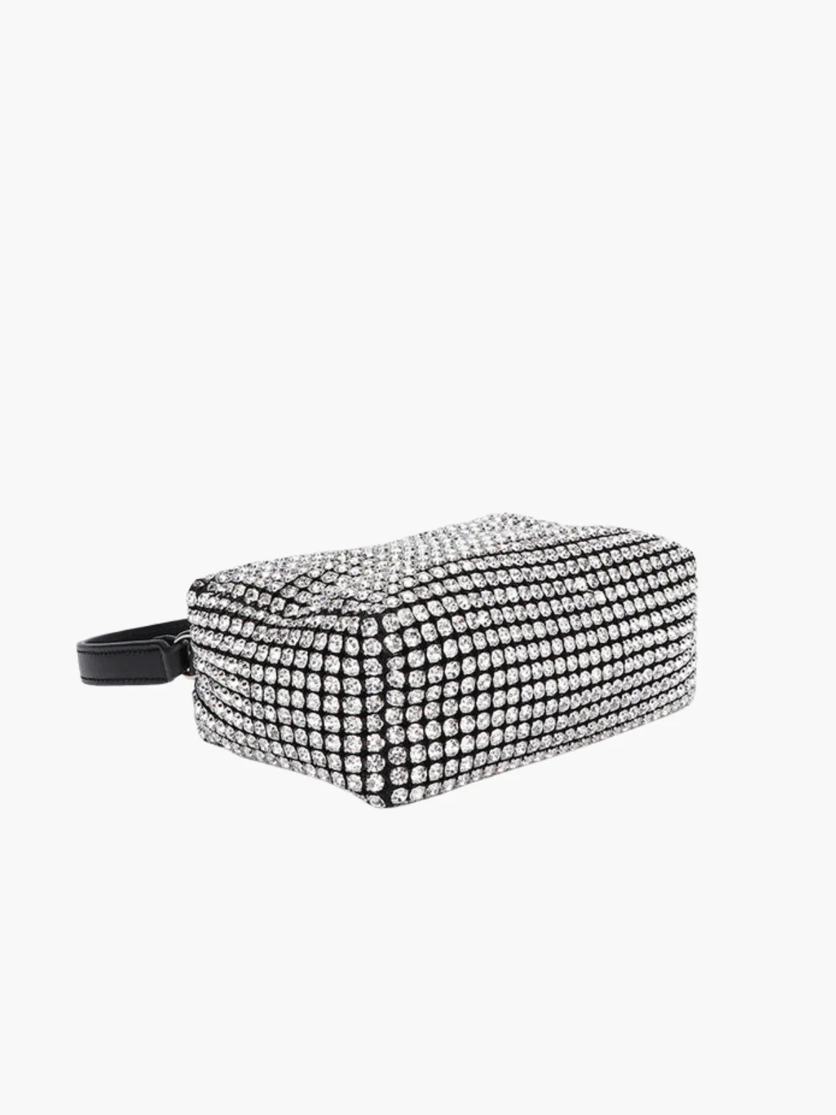 Rhinestone Mesh Evening Bag with Zipper Closure